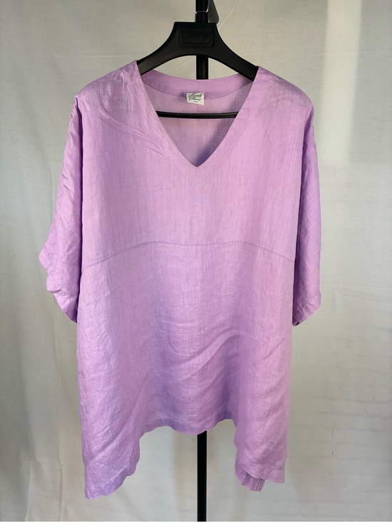 Match point Tops - Match Point 100% Linen Lavender Tunic Top XL